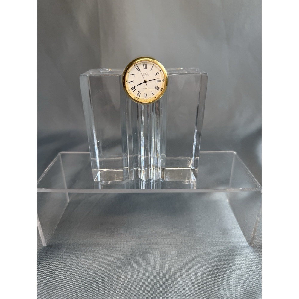 Mikasa Vintage Crystal Clock Austria Crystal Made in Germany Sleek Classic